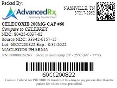 Celecoxib 200mg Cap Qty 60 Ndc 80425 0037